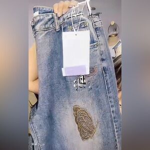 Butterfly Embroidered Jeans
